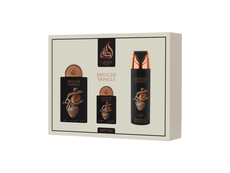 Lattafa Pride Brioche Vanille EDP 100 ml + EDP 20 ml + Deo Vaporizer 200 ml (unisex) | Dofter - Presentaskar - Till honom | GameStuff