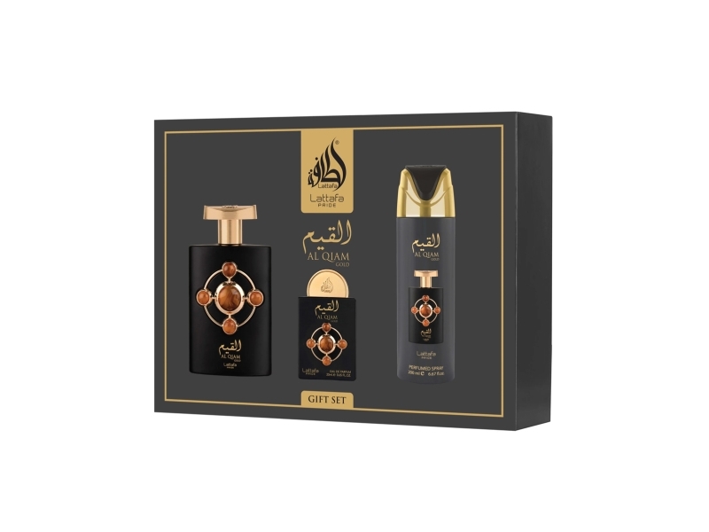 Lattafa Pride Al Qiam Gold Edp 100 Ml + Edp 20 Ml + Deo Vapo 200 Ml (Unisex)