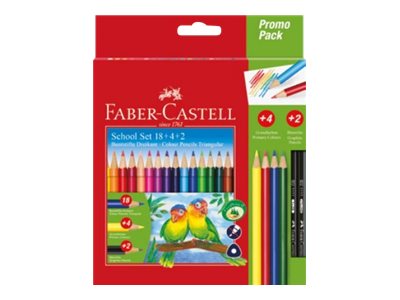 Faber-Castell Promo Pack - Sats med färg- och blyertspennor - blandfärger - 24 delar | Skrivredskap - Blyertspennor & pencils - Stiftpennor | GameStuff