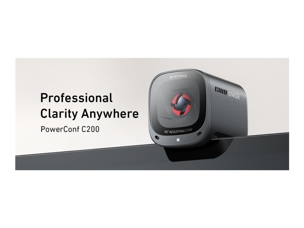 Anker PowerConf C200 - Webbkamera - färg - 2K - ljud - USB-C - MJPEG, YUV | Datortillbehör - Bildskärmar & Tillbehör - Webbkamera | GameStuff