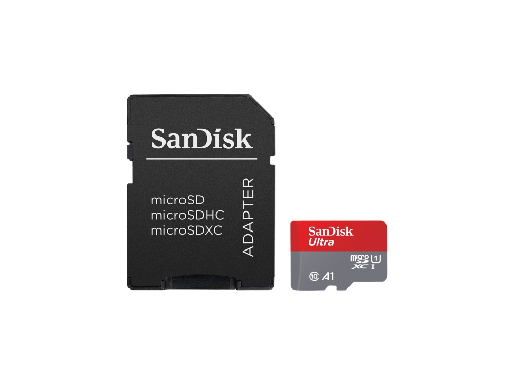SanDisk Ultra - Flash-minneskort (microSDXC till SD-adapter inkluderad) - 256 GB - A1 / UHS Class 1 / Class10 - mikroSDXC UHS-I | Foto och video - Foto- & videotillbehör - Minneskort | GameStuff