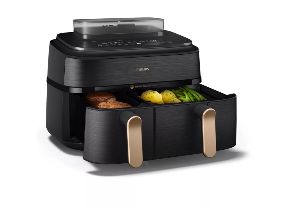Philips 5000 Series NA552 - Dubbel luftfritös - 9 liter - 2.75 kW - svart rostfritt stål | Köksapparater - Köksmaskiner - Airfryer | GameStuff