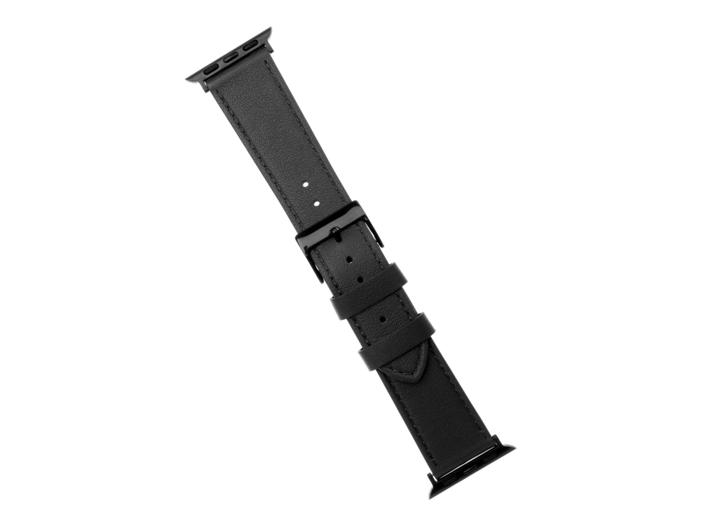 Fixed - Urrem For Smart Watch - Læder - 165 - 215 Mm - Sort - For Apple Watch (42 Mm, 44 Mm, 45 Mm, 46 Mm, 49 Mm)