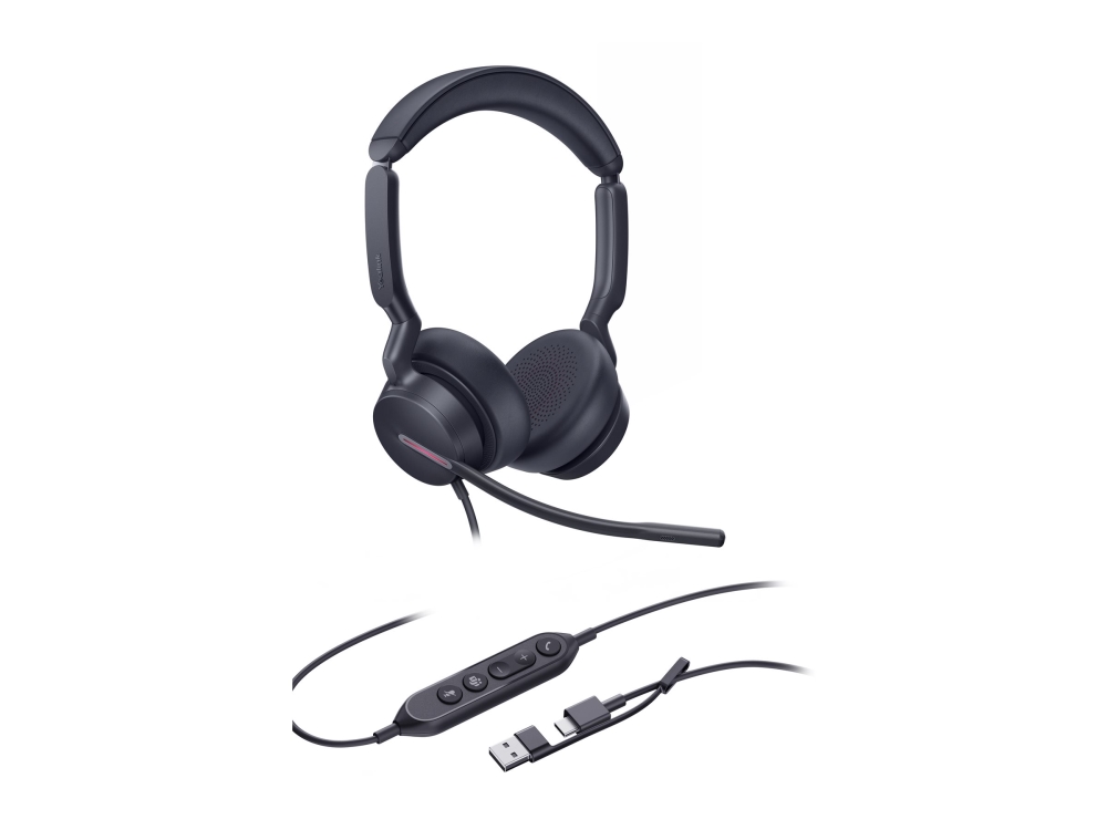Yealink Uh46 Dual - Headset - På Øret - Kablet - Usb-A, Usb-C - Certified For Microsoft Teams