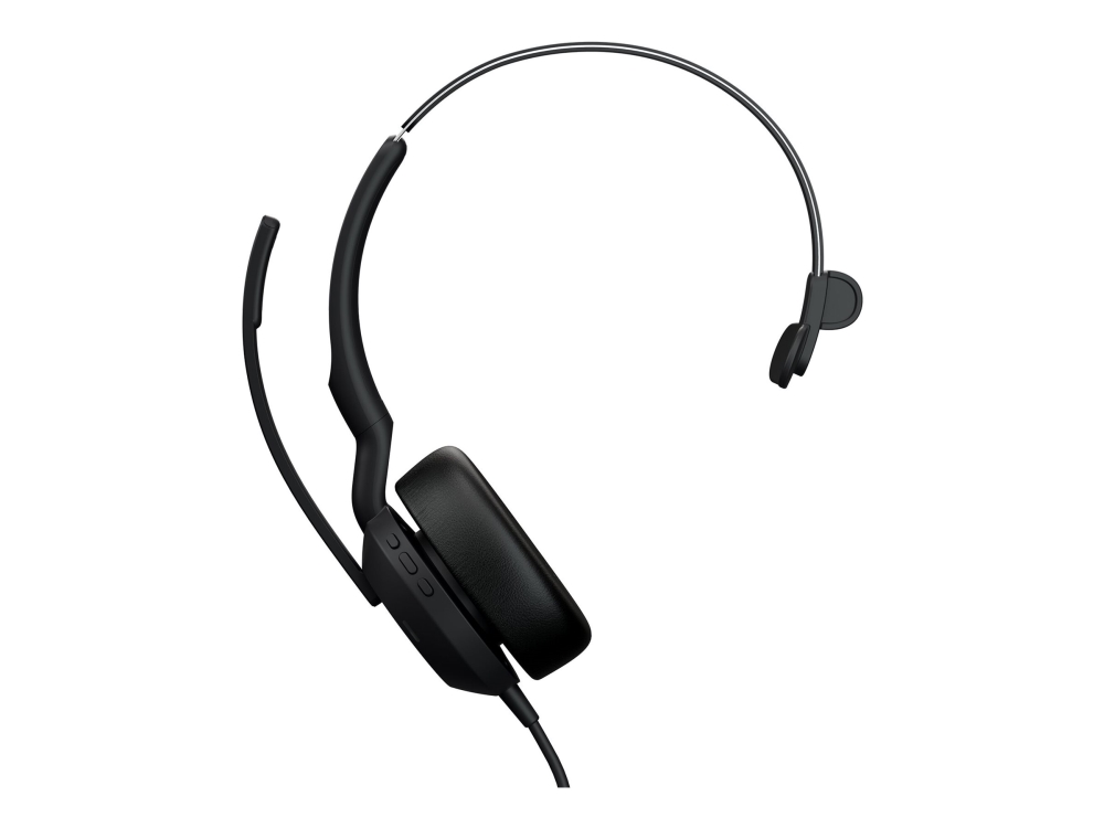 Jabra Evolve2 50 UC Mono - Headset - på øret - kablet - aktiv støjfjerning - USB-C, USB-A - UC-certificeret