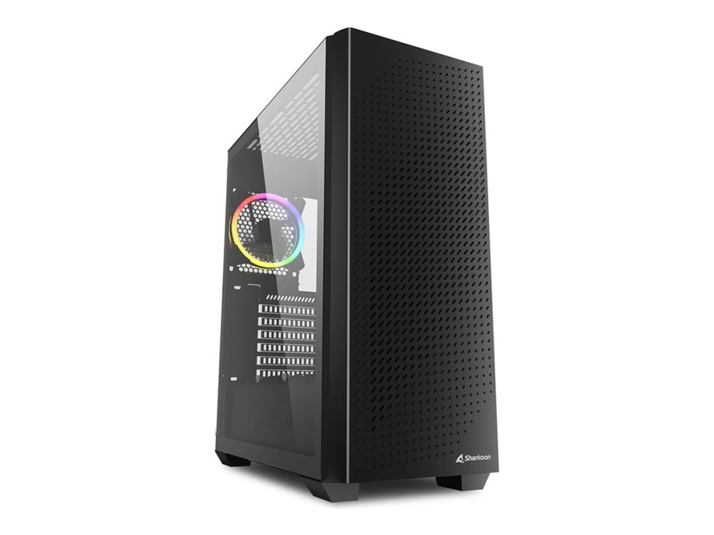 Sharkoon Vs9 Rgb, Midi Tower, Pc, Schwarz, Atx, Micro Atx, Mini-Atx, Heimbüro, 15,8 Cm