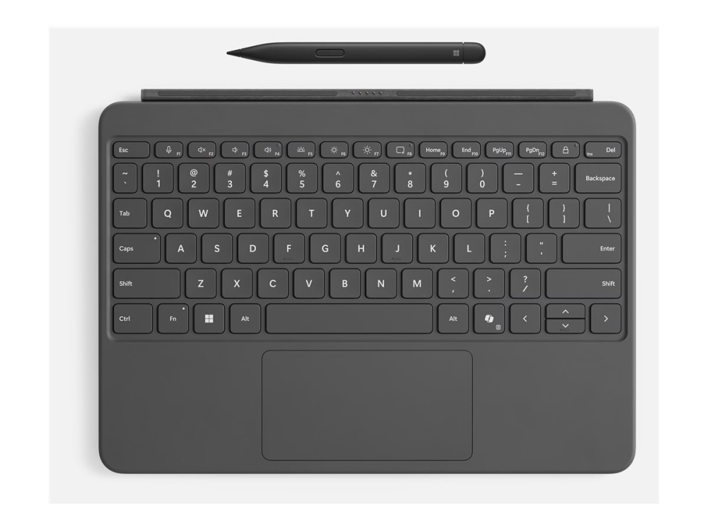 Microsoft Surface Pro Keyboard - 12-inch - tangentbord - med pekplatta, accelerometer - bakgrundsbelyst - magnetisk docka - skiffer - 73% återvunnen träbaserad fiberkonsument - med Slim Pen | Datortillbehör - Laddare & Batterier - Bärbar nätaggregat | GameStuff