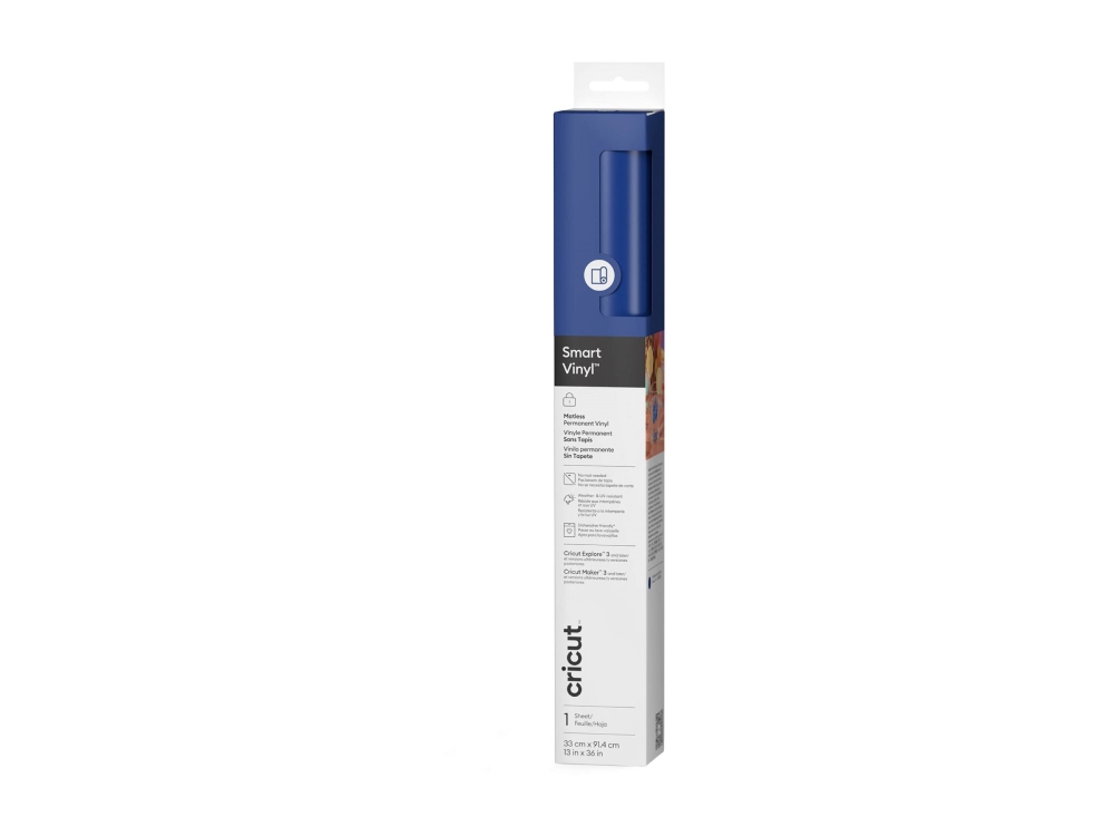 Cricut Smart Vinyl Matless Permanent - Hobbymateriale - 33 Cm X 90 Cm - Blå - Permanent - Vinyl