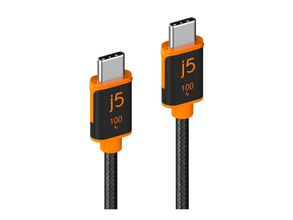 J5create Usb-C 100W Sync- & Ladekabel (Jucx25l18), 1,8 M, Usb C, Usb C, 0,48 Gbit/S, Schwarz, Orange
