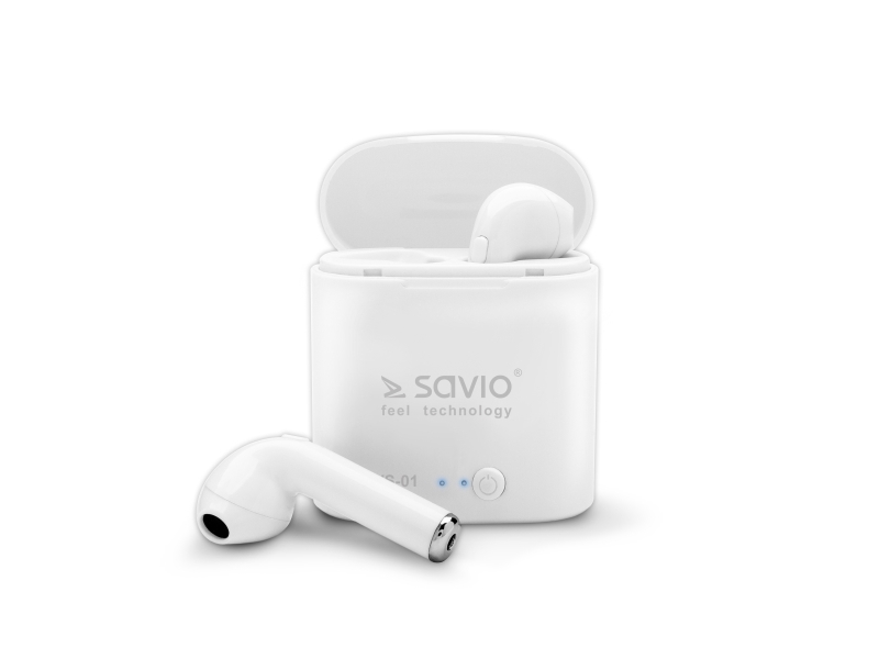 Savio Tws-01 Biale, Trådløs, Opkald/Musik/Sport/Hverdag, Hovedtelefoner, Hvid