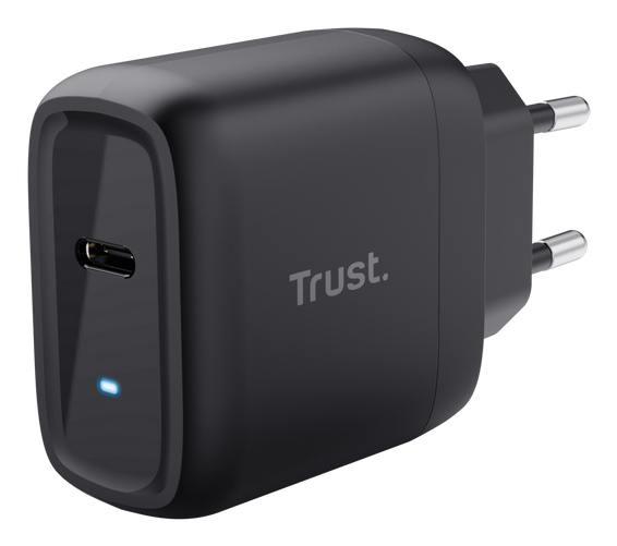 Trust Usb-Wandladegerät Maxo Usb-C-Gan 45 W Schwarz (25521)
