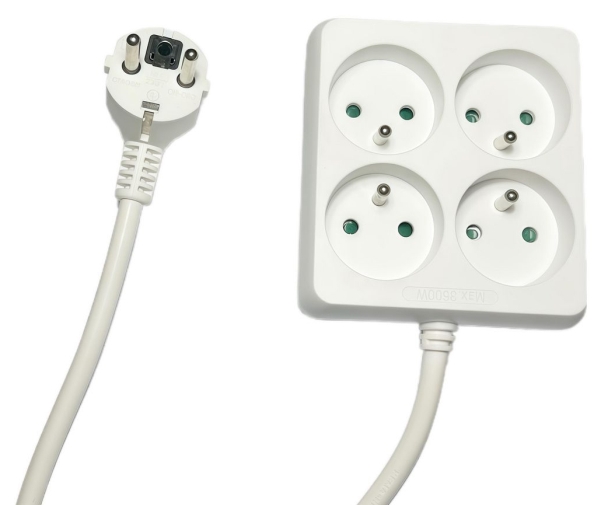 Microconnect Mc-Pssquare040150frw, 1,5 M, Drinnen, Typ E, Type Ef (Cee 7/7), Abgewinkelt, Weiß