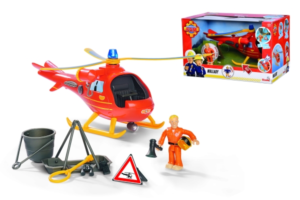 Simba - Feuerwehrmann Sam Wallaby Rettungshubschrauber Mit Figur Light Sound 9252510