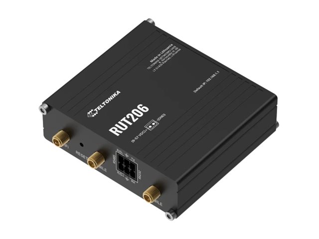 Teltonika Rut206 Industrial, Wi-Fi 4 (802.11N), Einzelband (2,4Ghz), Ethernet/Lan, 4G, Schwarz, Industrieller Router