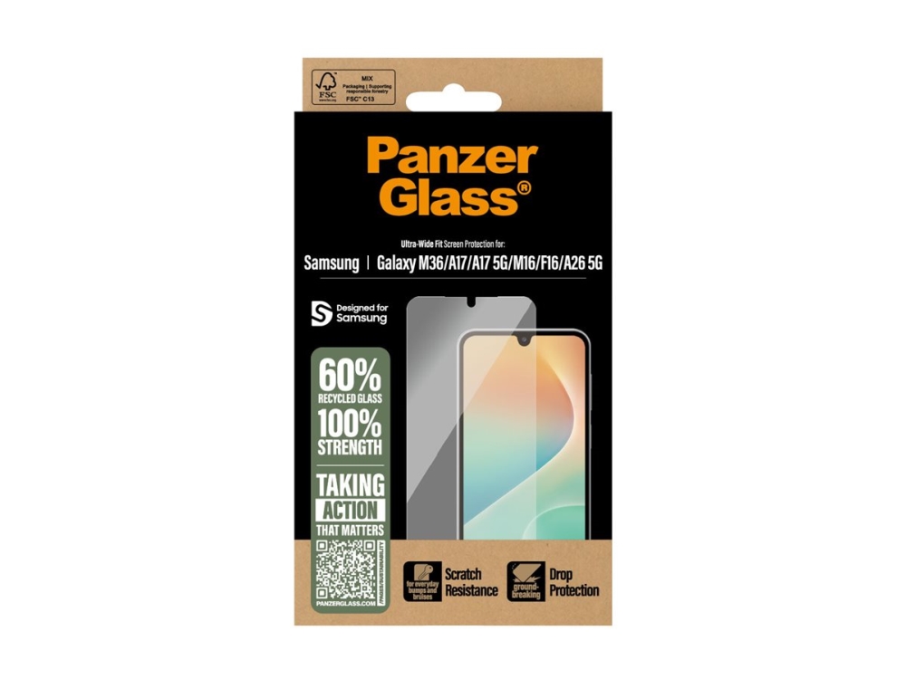 PanzerGlass - Skärmskydd för mobiltelefon - ultrabred passning - glas - för Samsung Galaxy A17, A17 5G, A26 | Tele & GPS - Mobil tillbehör - Skärmskydd | GameStuff