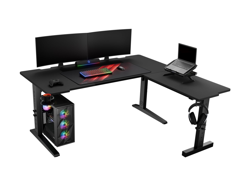 Genesis Nds-2295, Ecke, Rechteckige Form, Mdf-Platten, Stahl, Gaming, Schwarz