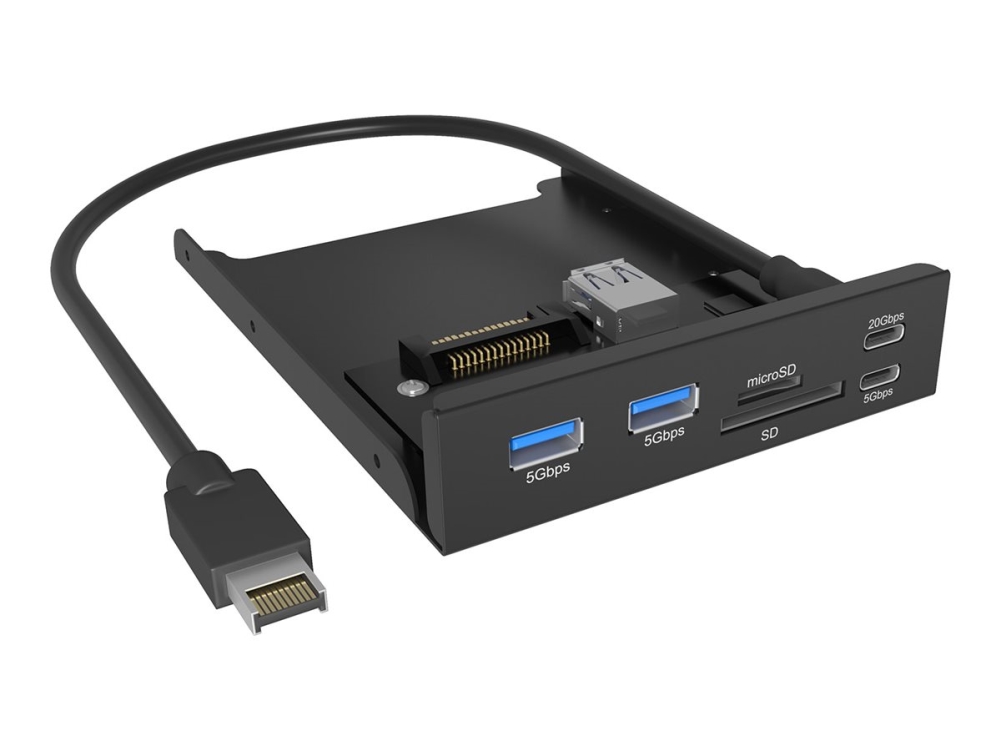 Icy Box Front Panel For 3.5'' Bay With Usb-C/-A,Hub & Card Reader