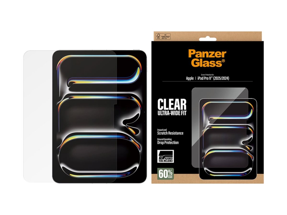 PanzerGlass ® Screen Protector iPad Pro 11" (2024-2025) | Ultra-Wide Fit w. Fastfit tool Apple - iPad Pro 11" (2024), Apple - iPad Pro 11" (2025)