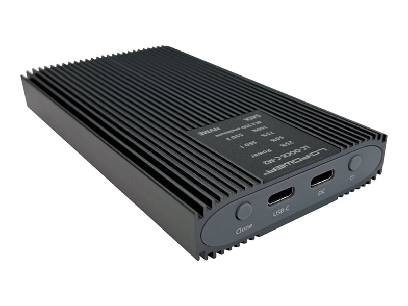 LC Power LC-DOCK-C-M2 - Lagringspakning - M.2 - M.2 Card (PCIe NVMe & SATA) - USB-C 3.2 (Gen 2x1) - antracit (sort)