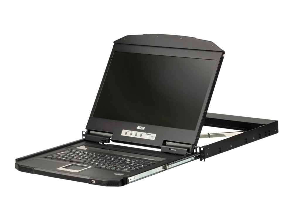 Aten Cl3100nx - Kvm-Konsole - Usb - Us - Engelsk (Qwerty) - 18.5" - Rackversion - 1366 X 768 @ 60 Hz - 250 Cd/M² - 1000:1 - 5 Ms - Vga, Usb - 1U
