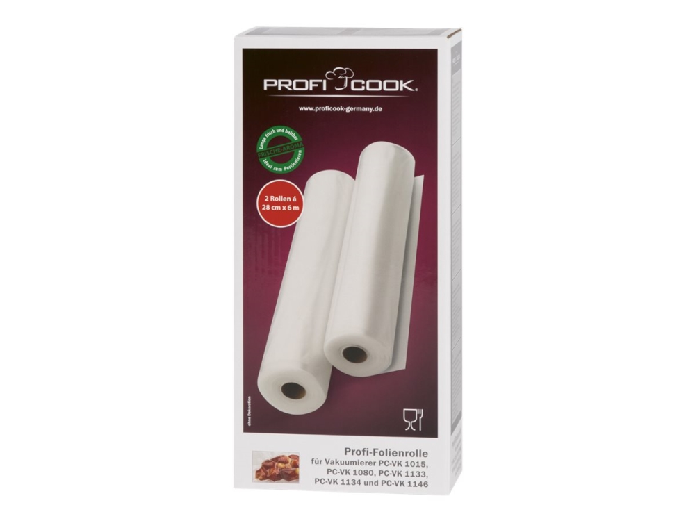 Proficook 8910155, Vakuumrolle, Translusent, 6 M, 28 Cm, 28 Cm, 6 Mm