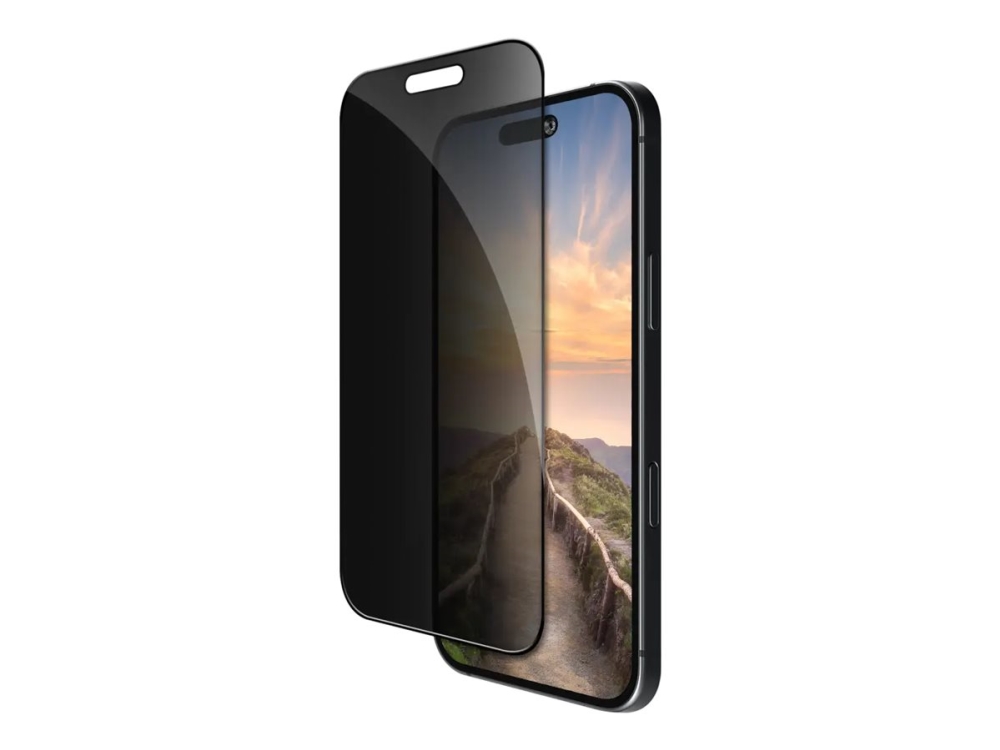 dbramante1928 Eco-shield - Matkapuhelimen näytönsuoja - lasi - yksityisyyssuodattimella - kehyksen väri musta - Apple iPhone 16 Pro, 17 Pro -puhelimelle iPhone 16 Pro, 17 Pro
