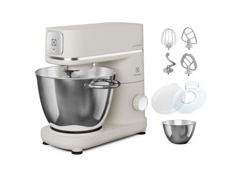 Electrolux E6KM1-4OWT, Stativmixer, Satinstål, Vit, Knådning, Mixning, Whisking, 1,2 m, 6 l, Rotations- | Köksapparater - Köksmaskiner - Rörmaskiner | GameStuff