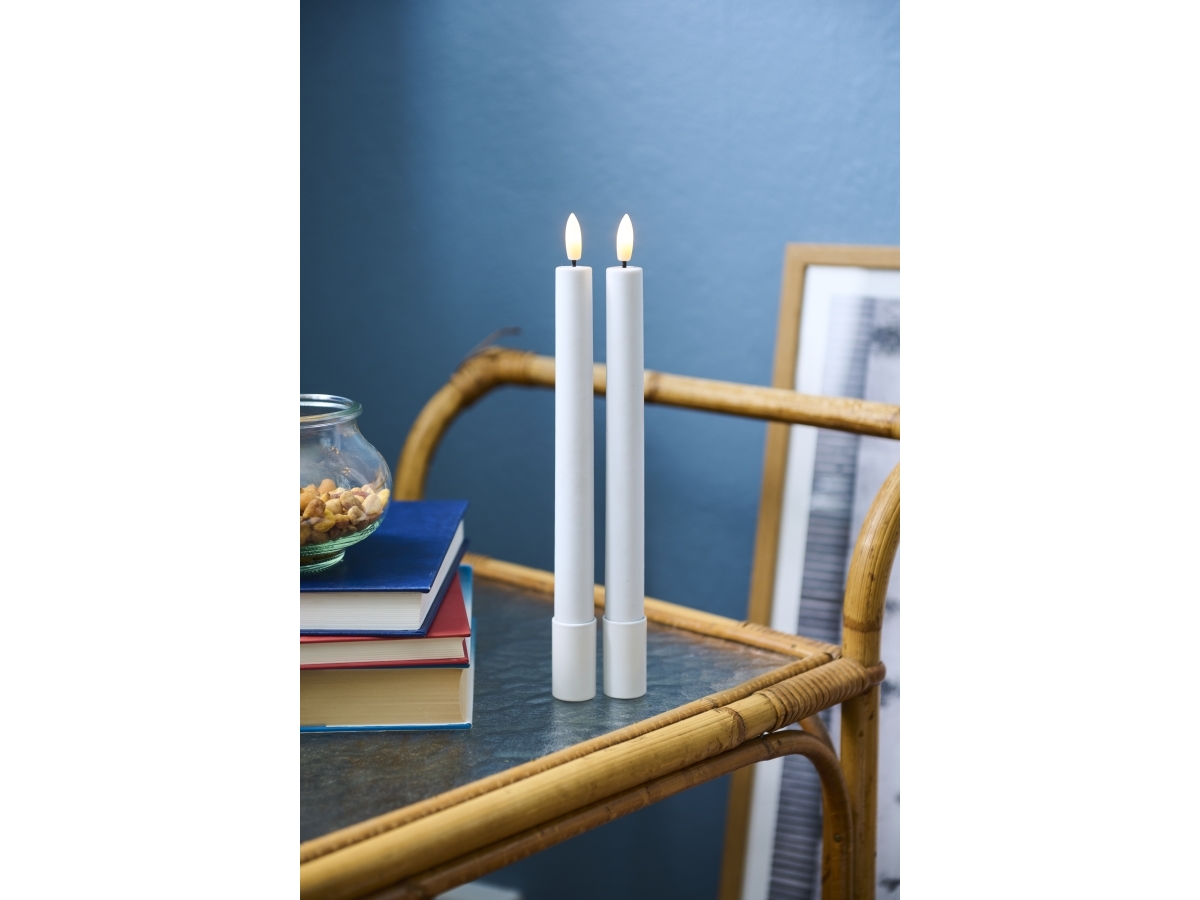 Sirius Sille Exklusiv Ljuskrona Vit - Ø 2 cm - H 25 cm - 2 st | Julen - Konstgjord belysning - Ljuskronor och blockljus | GameStuff