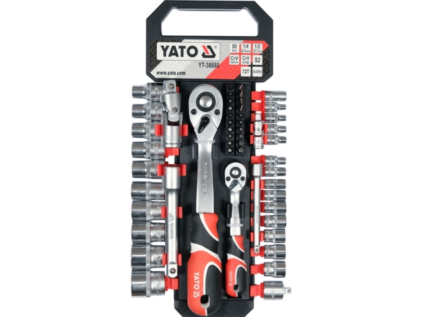 Yato Sæt Af Topnøgler 51 Dele 1/2" / 1/4"