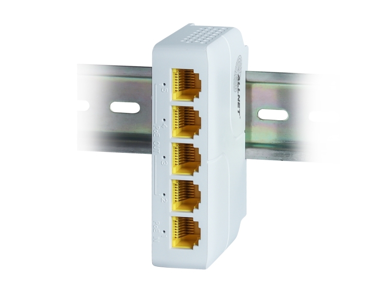 Allnet 222870, Ikke Administreret, L2, Gigabit Ethernet (10/100/1000), Strøm Over Ethernet (Poe), Stativ-Montering, Din Rail
