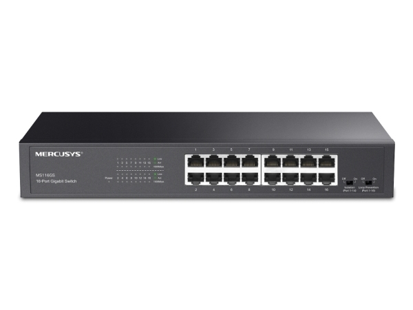 Mercusys MS116GS, Gigabit Ethernet (10/100/1000), Stativ-montering