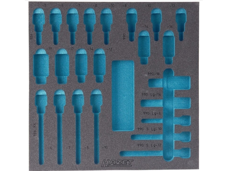 Hazet 163-119L, Panel Til Opbevaring Af Værktøj, Blå, Grå, Skum, Tyskland, 342 Mm, 344 Mm