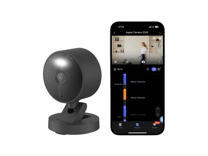 Aqara Camera G100 Select, smart kamera, udendrs, indendrs, sort