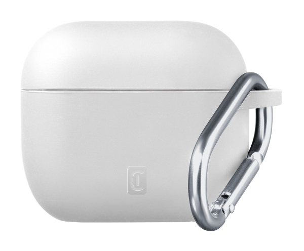 Cellularline Bounce - Airpods Pro 3 Schutzhülle Für Airpods Aus Soft-Touch-Silikon Mit Haken, Hülle, Weiß, Apple, Airpods Pro 3, Silikon, Stoßfest, S