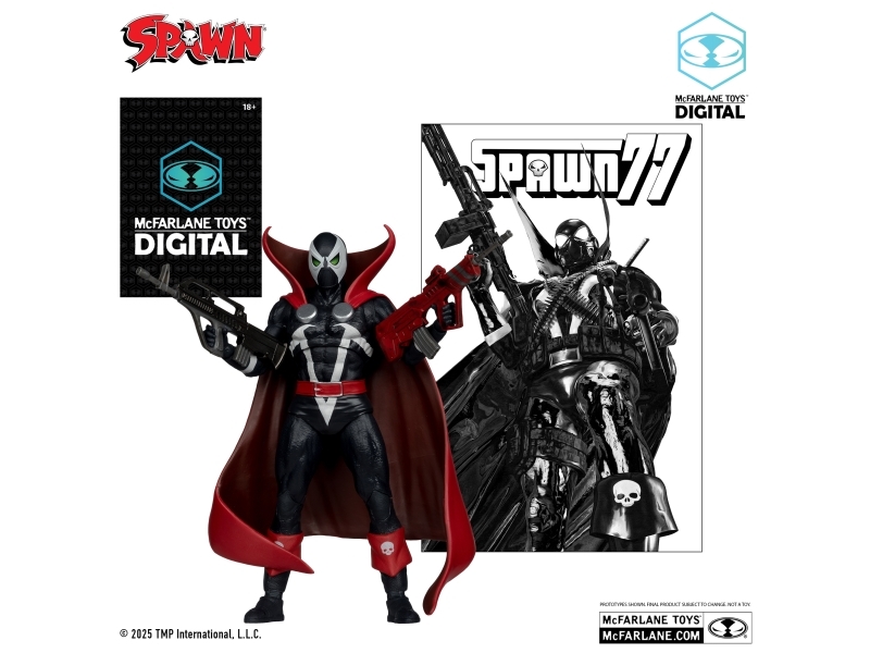 Mcfarlane Toys Spawn 77 (Black And Red) Comic And Digital Collectible Red Platinum Edition, Collectible Action Figure, Comics