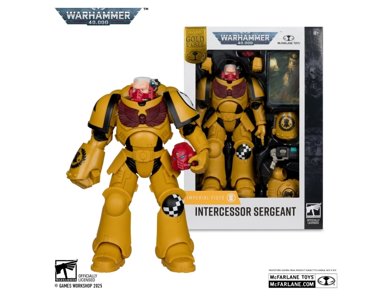 Mcfarlane Toys Intercessor Sergeant (Imperial Fist) Gold Label, Collectible Action Figure, Video Game