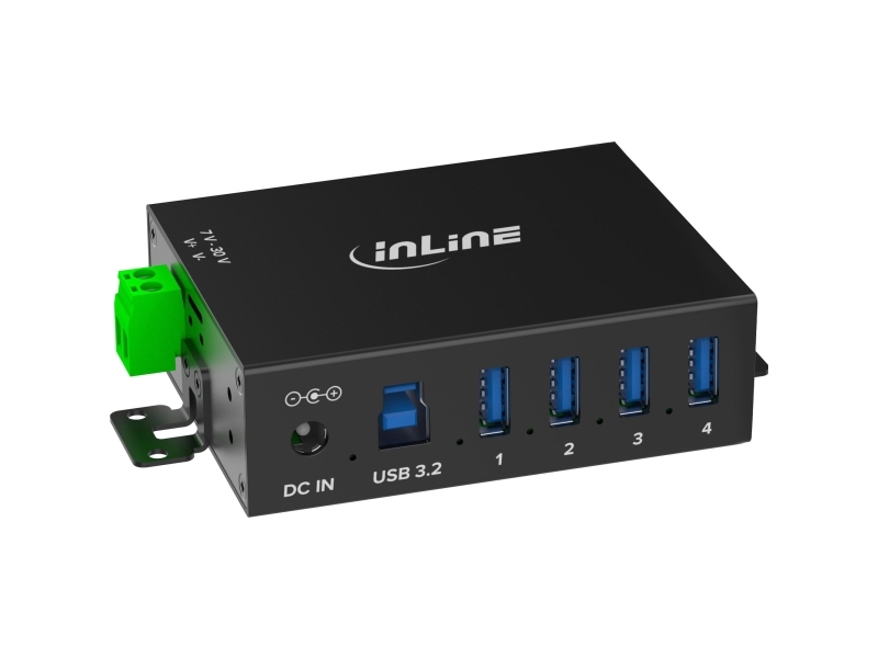 Inline 35396A, Usb 3.2 Gen 1 (3.1 Gen 1) Type-B, Usb 3.2 Gen 1 (3.1 Gen 1) Type-A, 5000 Mbit/S, Sort, Aluminium, Dc
