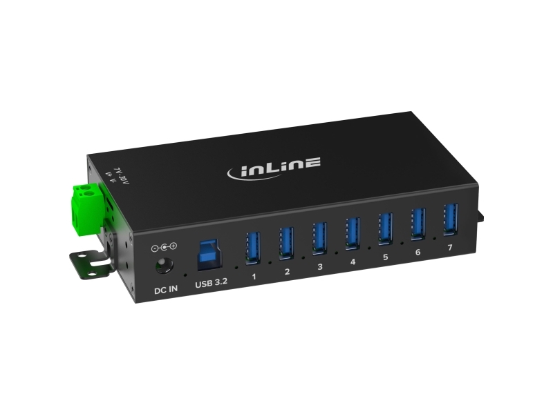 Inline Usb 3.2 Gen.1 Industrie-Hub - 7 Port - Aluminiumgehäuse - Mit Netzteil (353956B)