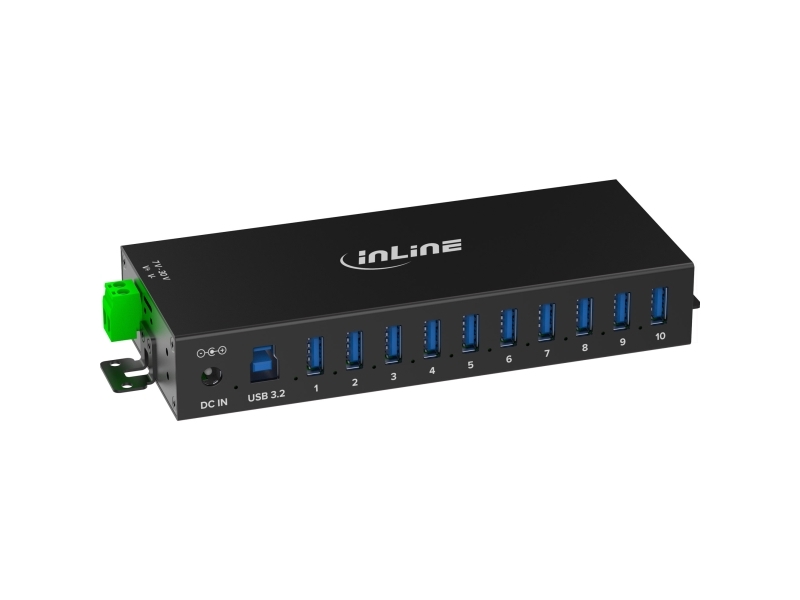 Inline 35396C, Usb 3.2 Gen 1 (3.1 Gen 1) Type-B, Usb 3.2 Gen 1 (3.1 Gen 1) Type-A, 5000 Mbit/S, Sort, Aluminium, Dc