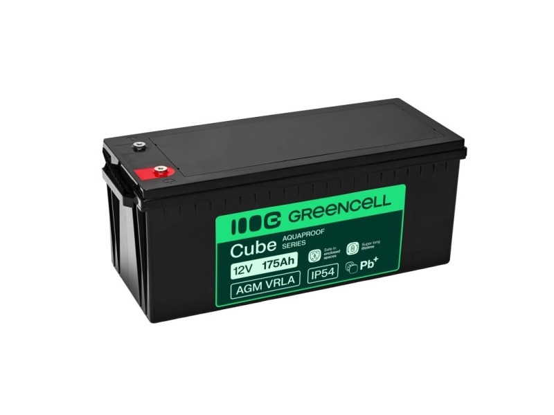 Greencell Agm Vrla 12V 175Ah Wartungsfreie Batterie Für Boote, Photovoltaik, Solarzellen (532X207x220mm)