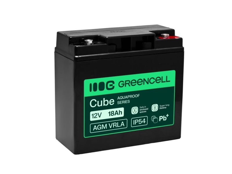 Greencell Agm Vrla 12V 18Ah Wartungsfreie Batterie Für Registrierkassen, Spielzeug, Kameras (181X77x167mm)