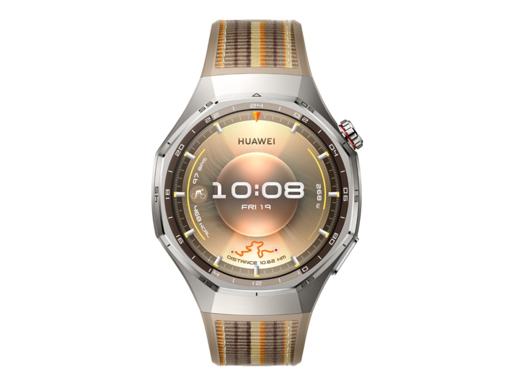 Huawei Watch GT 6 Pro - 46 mm - titanium alloy - smart klocka med rem - composite woven - brun - handledsstorlek: 140-210 mm - display 1.47 - Bluetooth 6.0 BR/EDR + BLE, NFC - 54.7 g  - brun