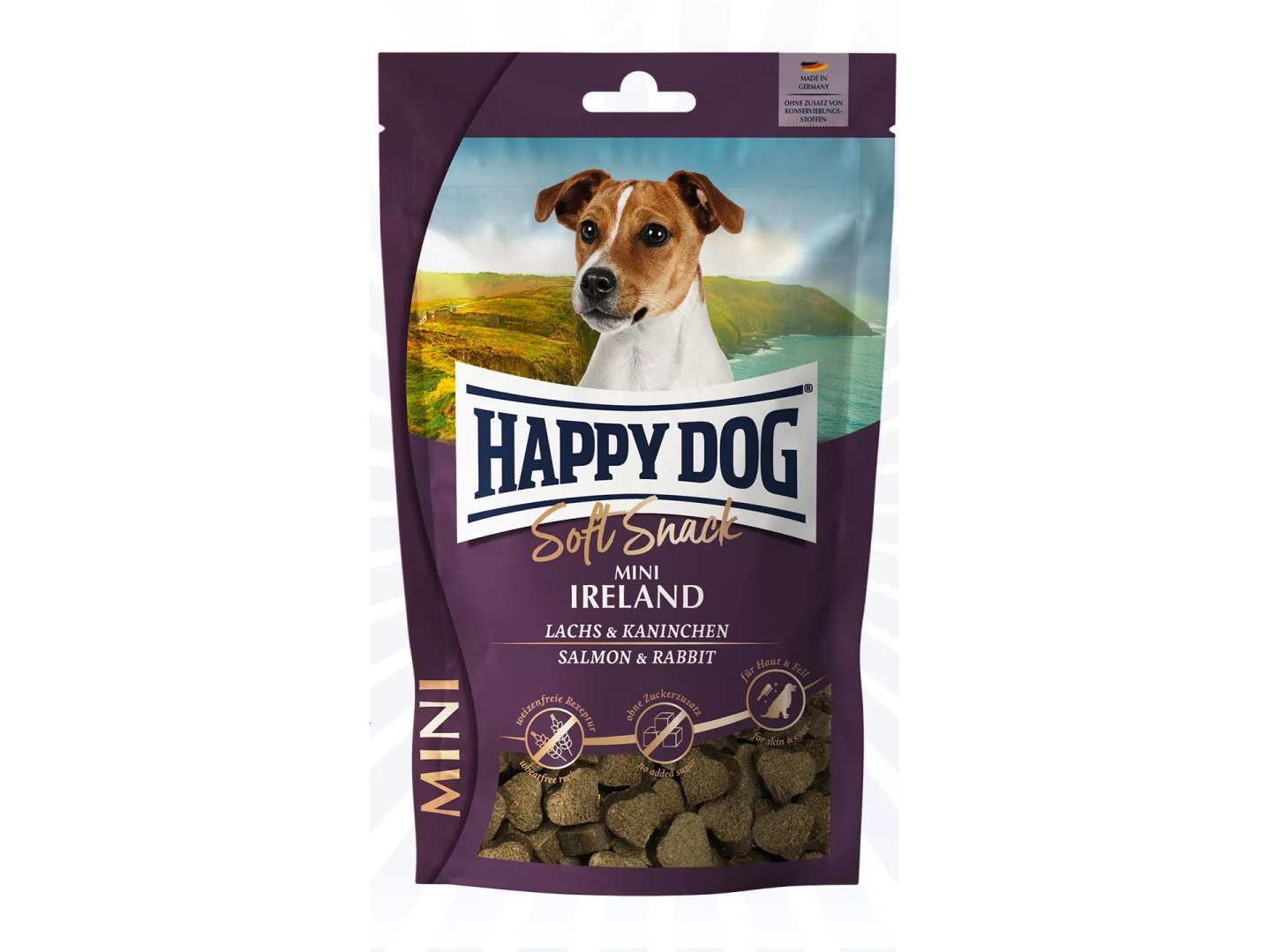 Happy Dog 61259, Snacks, Hund, Voksen, Kanin, Laks, 100 G