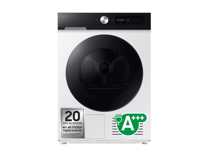 Samsung DV90DB7845GE, Fristående, Frontmatad, Värmepump, Vit, Rotations-, Röra, Svart