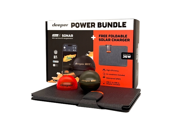 Tieferes Chirp+ 3 Drop-In-Sonar Und Faltbares 36-W-Solarladegerät