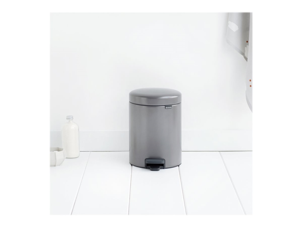 Brabantia newIcon - Skraldespand - fliplåg - 5 L - fodpedal - platinum