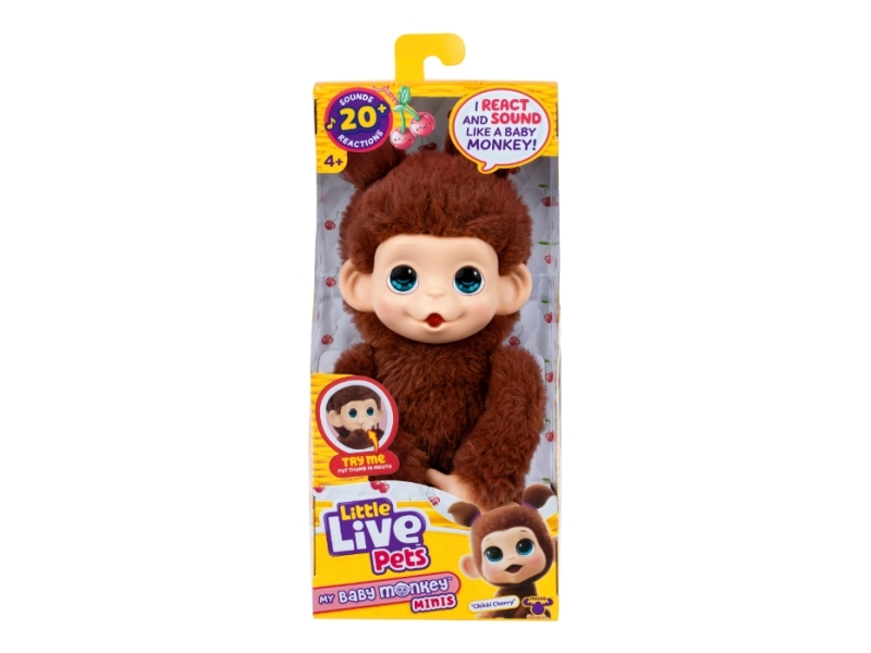 LITTLE LIVE PETS MY BABY MINI MONKEY BROWN CHERRI | Andra leksaksmärken - L-O - Små levande husdjur | GameStuff