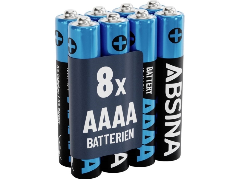 Absina Mini (AAAA)-batteri R61 (AAAA) Alkali-mangan 1.5 V 500 8 stk | EL Artiklar - Batteri - AAAA-batterier | GameStuff