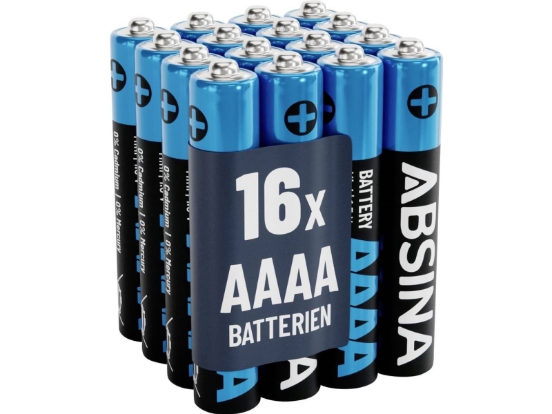 Absina Mini (AAAA)-batteri R61 (AAAA) Alkali-mangan 1.5 V 500 16 stk | EL Artiklar - Batteri - AAAA-batterier | GameStuff