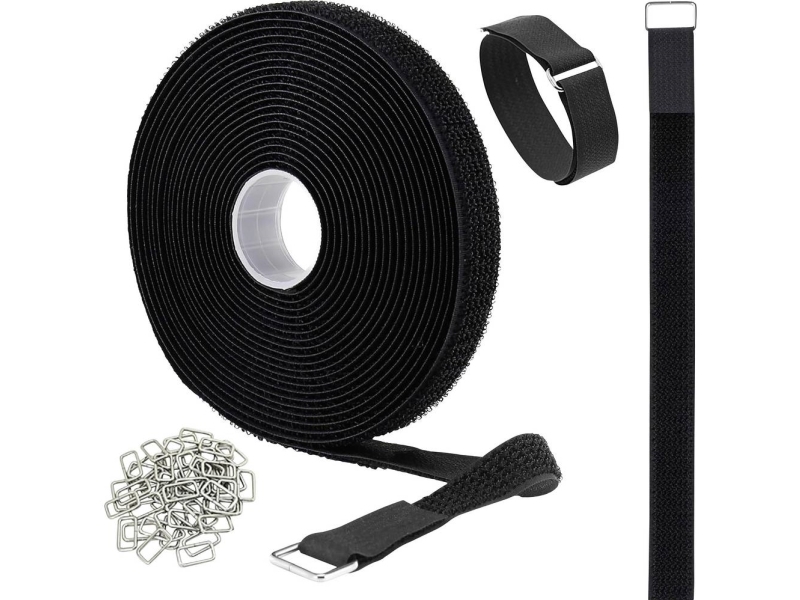 Quadrios 25CA576 Burrebånd til samling Burrebånd statisk loop del (L x B) 10 m x 20 mm Sort 10 m